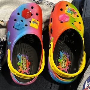 CROCS Kids Rainbow Clogs with Fun Charms